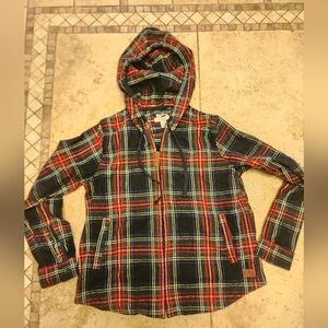 L.L. Bean Multicolor Plaid Full Zip Hoodie Jacket